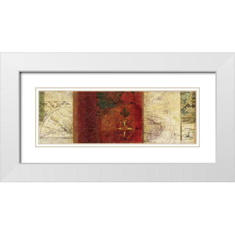 Travels III White Modern Wood Framed Art Print with Double Matting by PI Studio