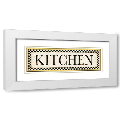 Kitchen Checks White Modern Wood Framed Art Print with Double Matting by PI Studio