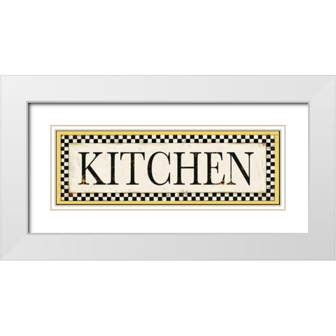 Kitchen Checks White Modern Wood Framed Art Print with Double Matting by PI Studio