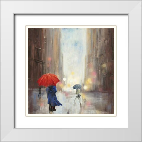 In the City White Modern Wood Framed Art Print with Double Matting by PI Studio