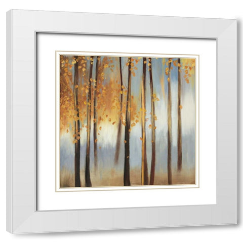 Days of Gold White Modern Wood Framed Art Print with Double Matting by PI Studio