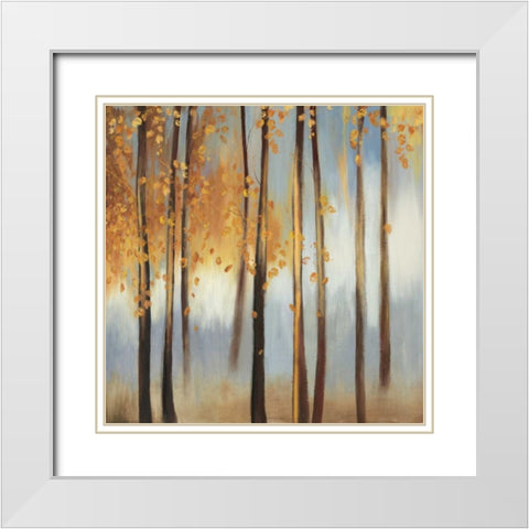 Days of Gold White Modern Wood Framed Art Print with Double Matting by PI Studio