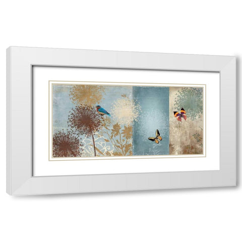 Flights of Fancy White Modern Wood Framed Art Print with Double Matting by PI Studio
