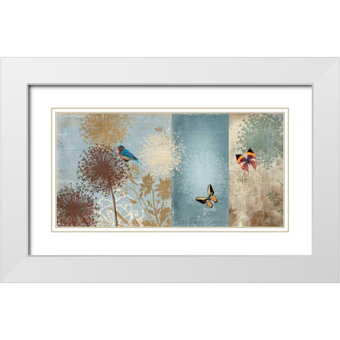 Flights of Fancy White Modern Wood Framed Art Print with Double Matting by PI Studio