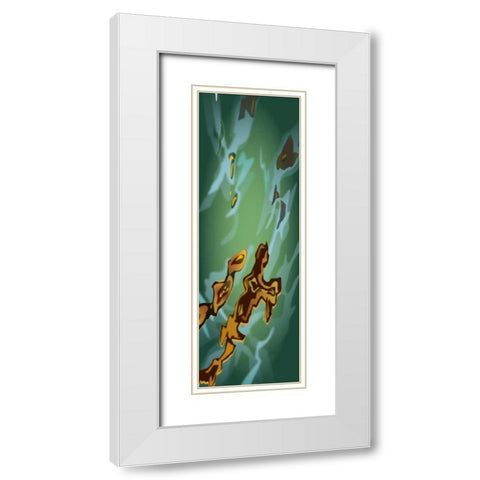 Liquid Gold White Modern Wood Framed Art Print with Double Matting by PI Studio