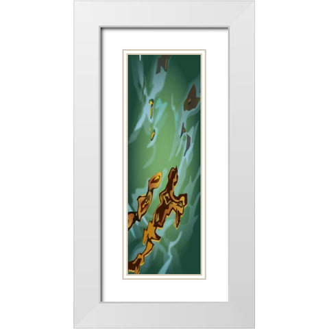 Liquid Gold White Modern Wood Framed Art Print with Double Matting by PI Studio