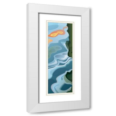 Liquid Waves White Modern Wood Framed Art Print with Double Matting by PI Studio
