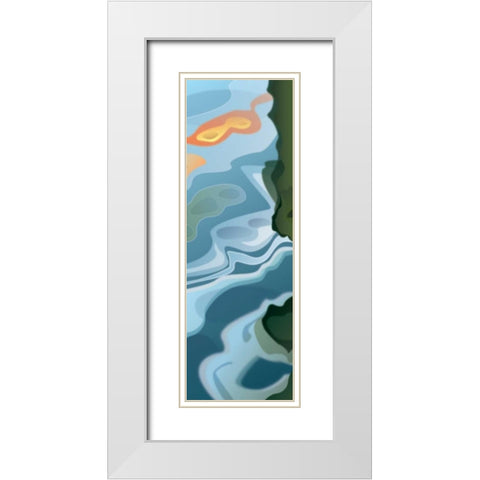 Liquid Waves White Modern Wood Framed Art Print with Double Matting by PI Studio