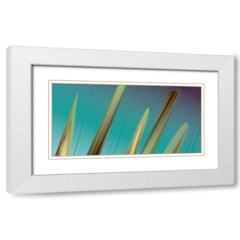 Shards White Modern Wood Framed Art Print with Double Matting by PI Studio