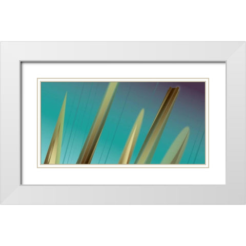 Shards White Modern Wood Framed Art Print with Double Matting by PI Studio