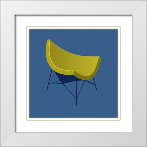 Mid Century Chair I White Modern Wood Framed Art Print with Double Matting by PI Studio