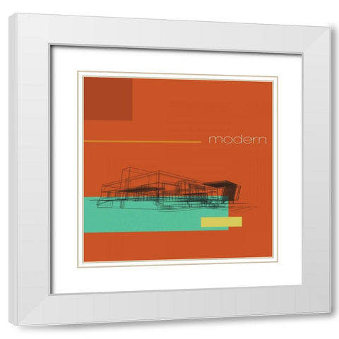 Architek II White Modern Wood Framed Art Print with Double Matting by PI Studio