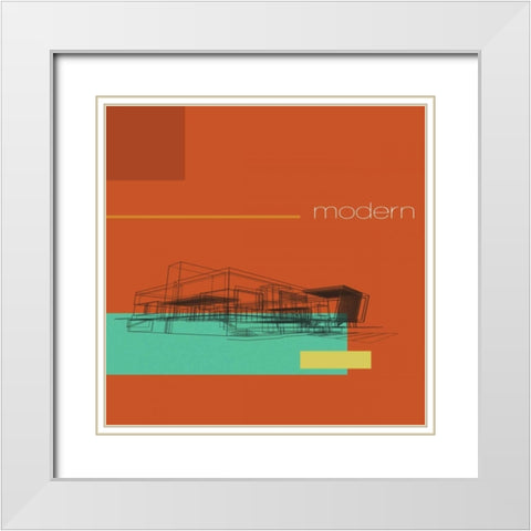 Architek II White Modern Wood Framed Art Print with Double Matting by PI Studio