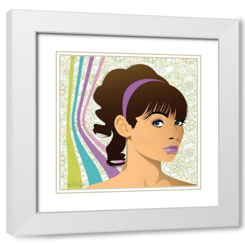 Hello I White Modern Wood Framed Art Print with Double Matting by PI Studio