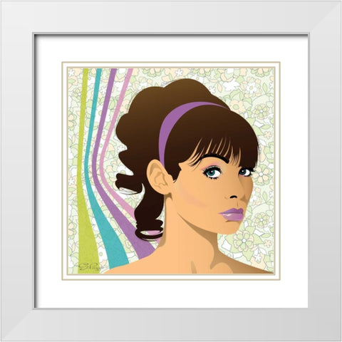 Hello I White Modern Wood Framed Art Print with Double Matting by PI Studio