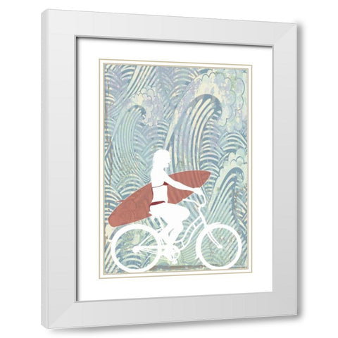 Surf White Modern Wood Framed Art Print with Double Matting by PI Studio