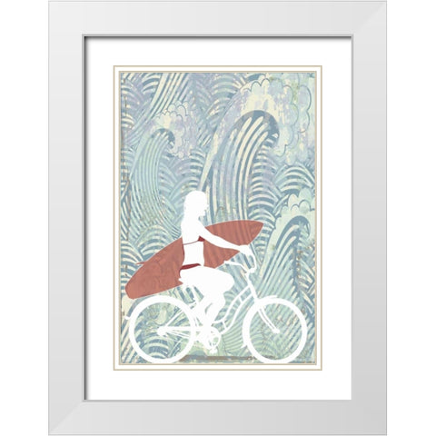 Surf White Modern Wood Framed Art Print with Double Matting by PI Studio