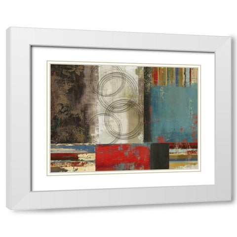 Spheres and Stripes White Modern Wood Framed Art Print with Double Matting by PI Studio