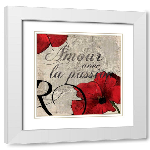 Amour Passion White Modern Wood Framed Art Print with Double Matting by PI Studio