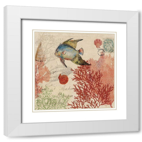 Under the Sea I White Modern Wood Framed Art Print with Double Matting by PI Studio