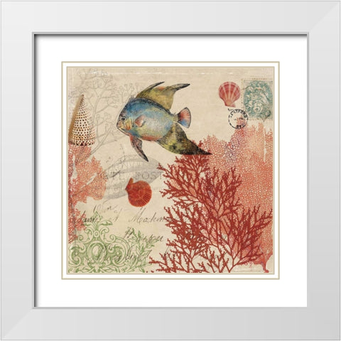 Under the Sea I White Modern Wood Framed Art Print with Double Matting by PI Studio