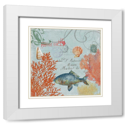 Under the Sea II White Modern Wood Framed Art Print with Double Matting by PI Studio