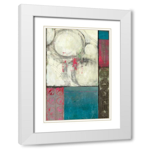 Blue in Motion White Modern Wood Framed Art Print with Double Matting by PI Studio