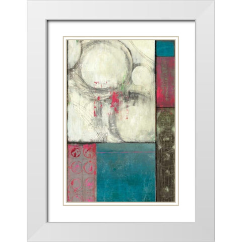 Blue in Motion White Modern Wood Framed Art Print with Double Matting by PI Studio