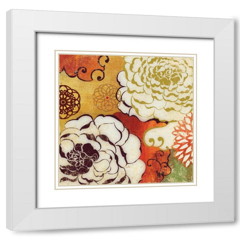 Silk Embers White Modern Wood Framed Art Print with Double Matting by PI Studio