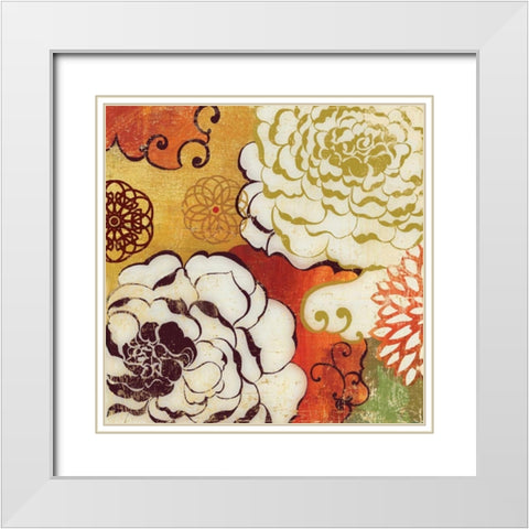 Silk Embers White Modern Wood Framed Art Print with Double Matting by PI Studio