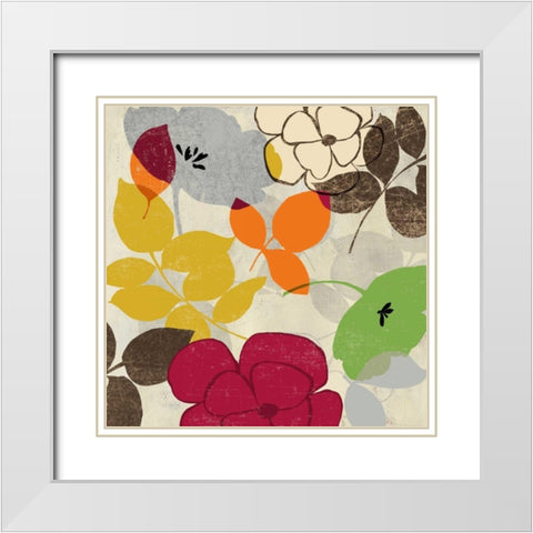 Whimsy White Modern Wood Framed Art Print with Double Matting by PI Studio