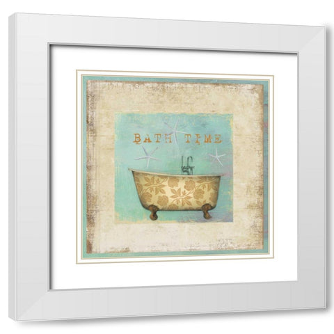 Bath Time White Modern Wood Framed Art Print with Double Matting by PI Studio