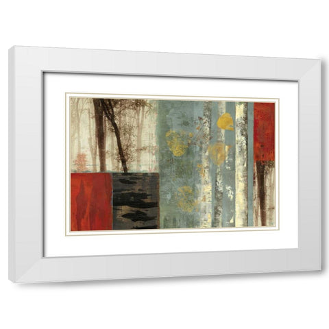 Birch Patchwork  White Modern Wood Framed Art Print with Double Matting by PI Studio