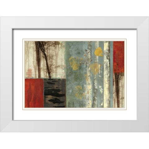 Birch Patchwork  White Modern Wood Framed Art Print with Double Matting by PI Studio