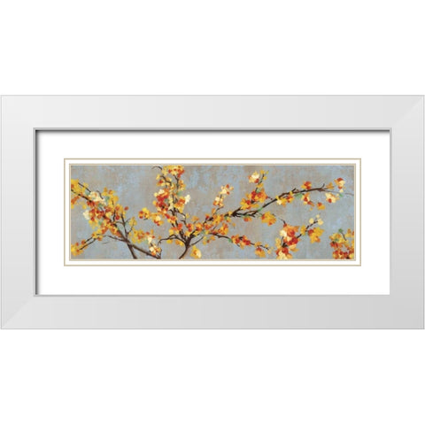 Bittersweet Branch II White Modern Wood Framed Art Print with Double Matting by PI Studio