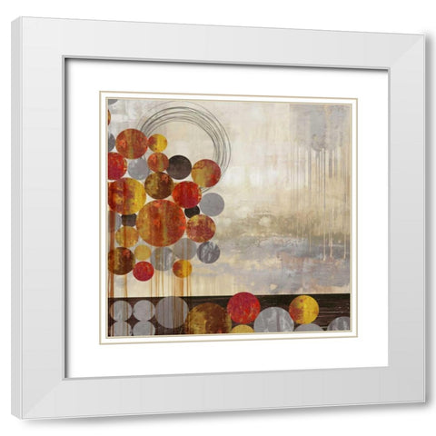 Sphere Scape White Modern Wood Framed Art Print with Double Matting by PI Studio