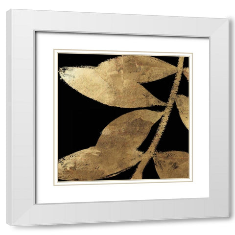 Gilded II White Modern Wood Framed Art Print with Double Matting by PI Studio