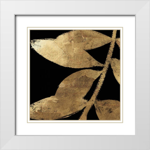 Gilded II White Modern Wood Framed Art Print with Double Matting by PI Studio