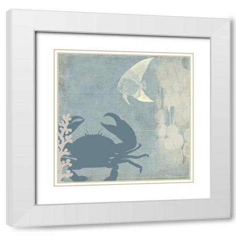 Ocean Life II White Modern Wood Framed Art Print with Double Matting by PI Studio