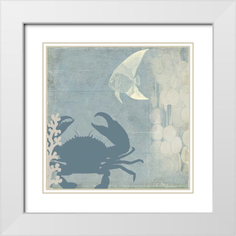 Ocean Life II White Modern Wood Framed Art Print with Double Matting by PI Studio