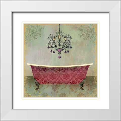 Boudoir Bath II White Modern Wood Framed Art Print with Double Matting by PI Studio