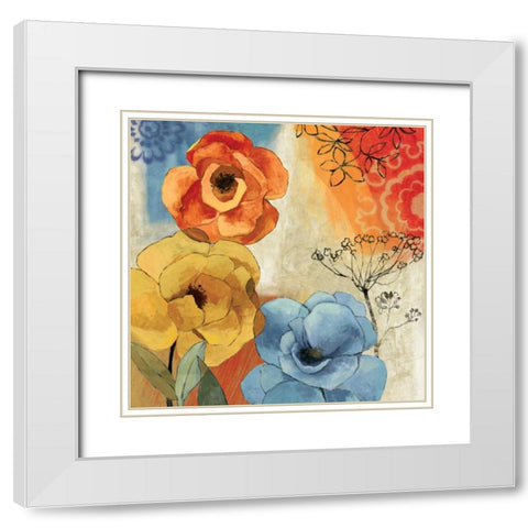 Tangerine Dreams I White Modern Wood Framed Art Print with Double Matting by PI Studio