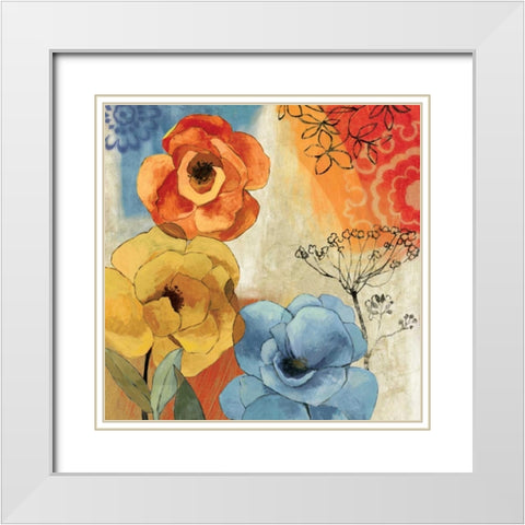 Tangerine Dreams I White Modern Wood Framed Art Print with Double Matting by PI Studio