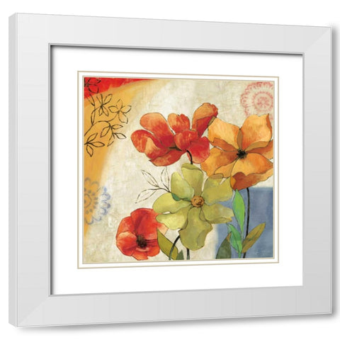 Tangerine Dreams II White Modern Wood Framed Art Print with Double Matting by PI Studio