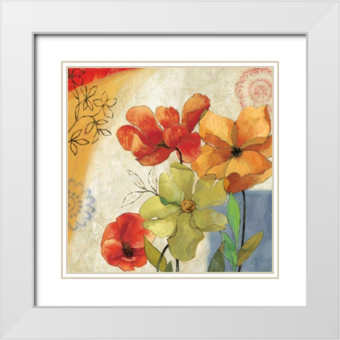 Tangerine Dreams II White Modern Wood Framed Art Print with Double Matting by PI Studio