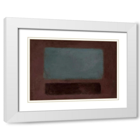 Blue Rush White Modern Wood Framed Art Print with Double Matting by PI Studio