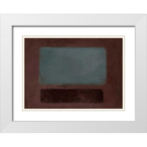 Blue Rush White Modern Wood Framed Art Print with Double Matting by PI Studio