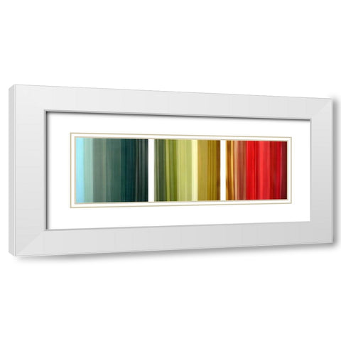 Aurora Lights White Modern Wood Framed Art Print with Double Matting by PI Studio