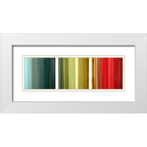 Aurora Lights White Modern Wood Framed Art Print with Double Matting by PI Studio