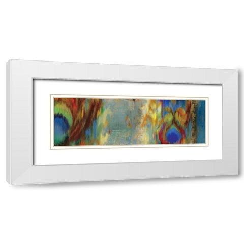 Peacock Abstract White Modern Wood Framed Art Print with Double Matting by PI Studio